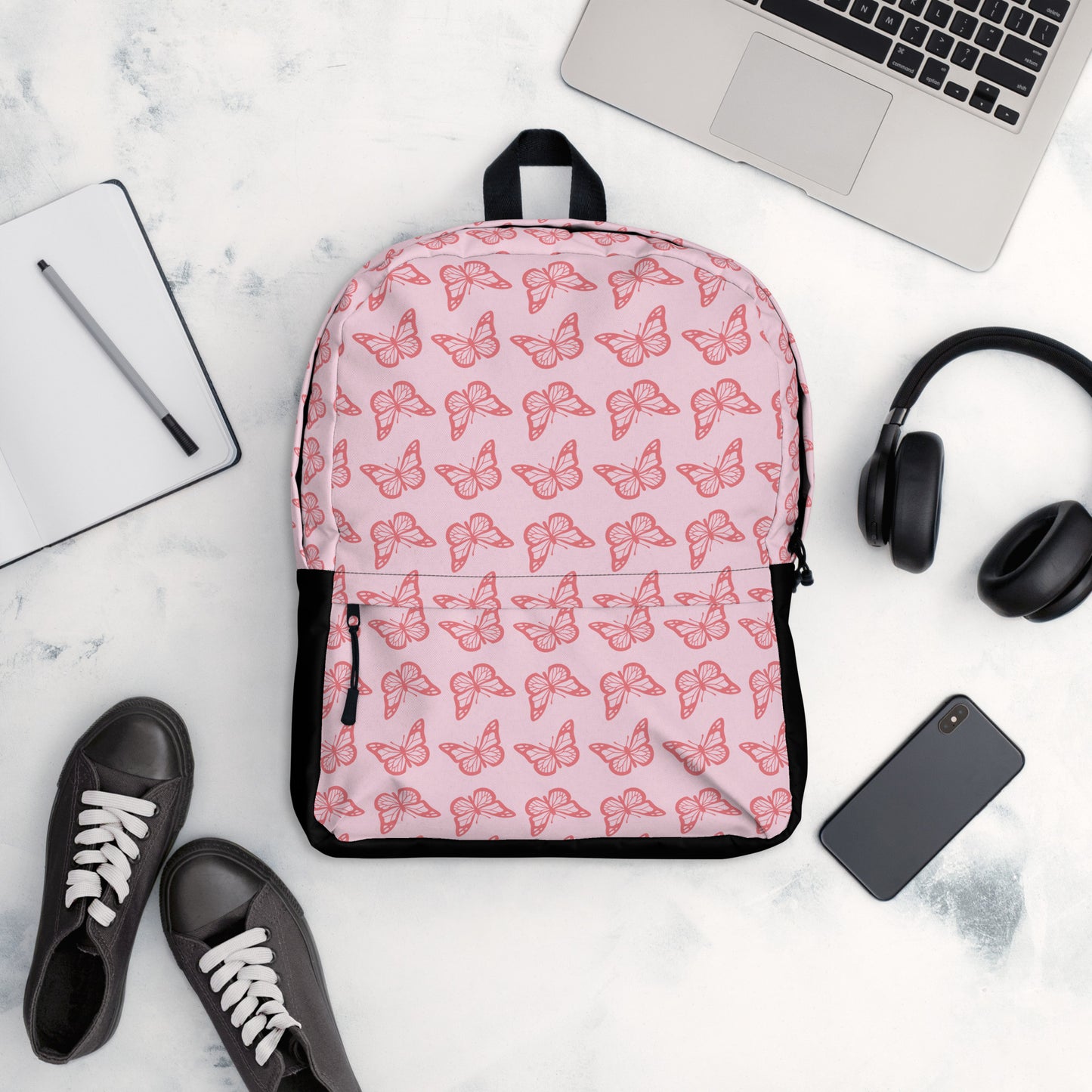 All-Over Print Pink Butterfly Backpack
