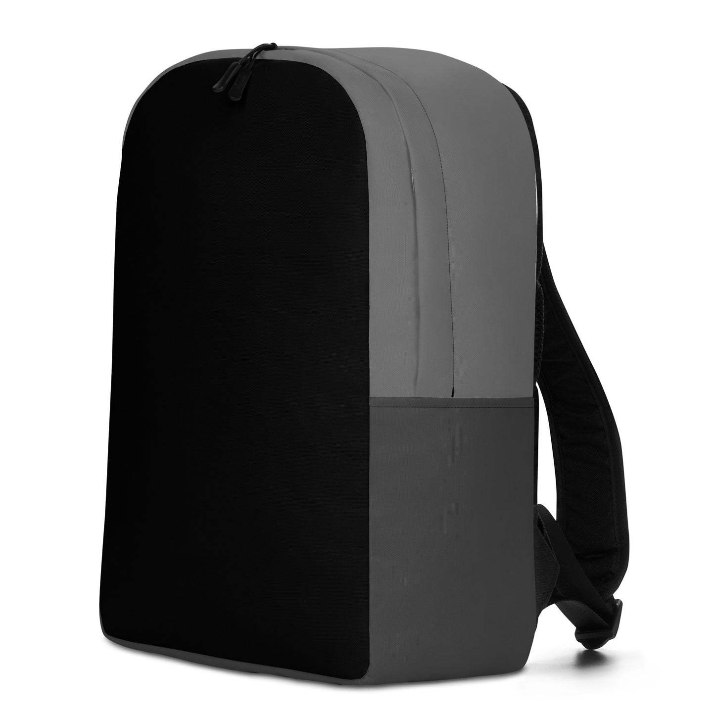 Black and Grey Minimalist Backpack with hidden back pocket