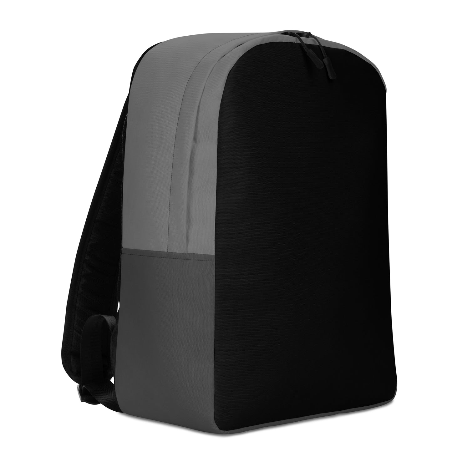 Black and Grey Minimalist Backpack with hidden back pocket