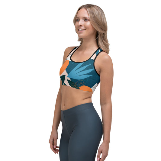 Tropical Flower Sports bra