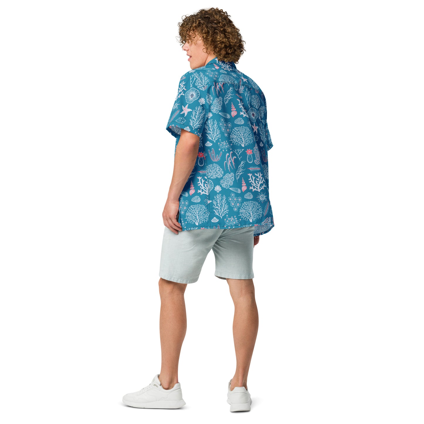 Sea Shell Aloha Print button up shirt