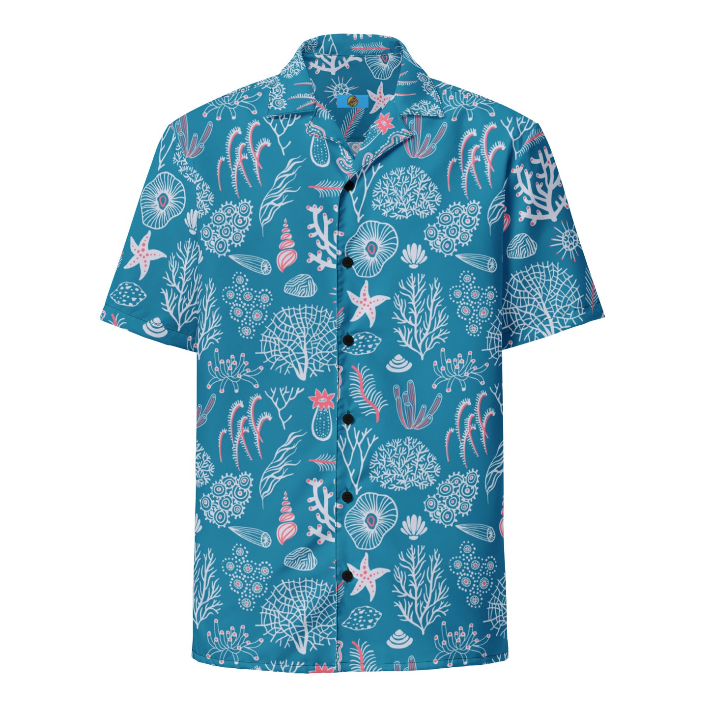 Sea Shell Aloha Print button up shirt