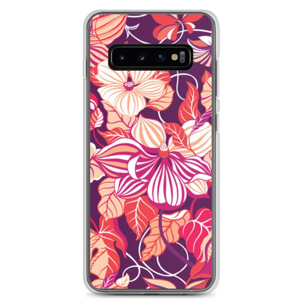 Phone case with a colorful floral pattern on a white background