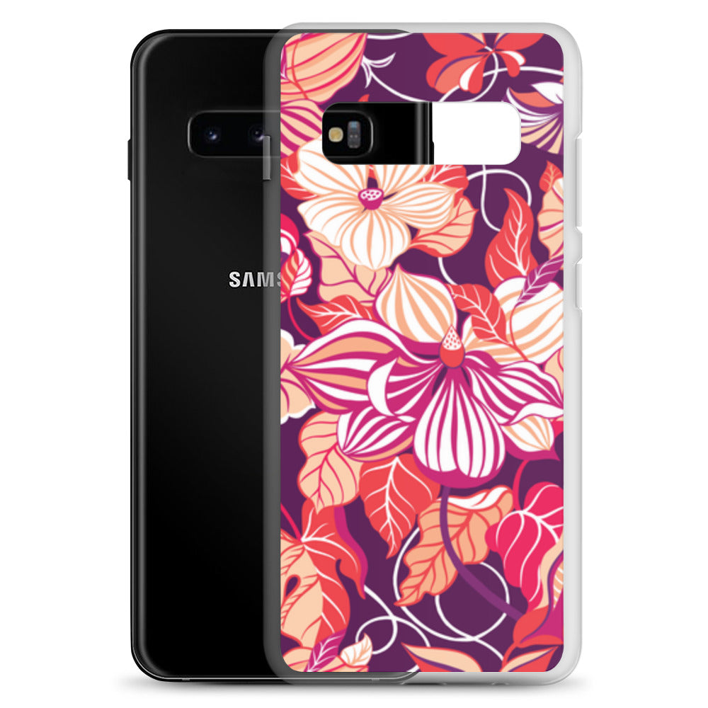 Floral patterned phone case on a Samsung phone