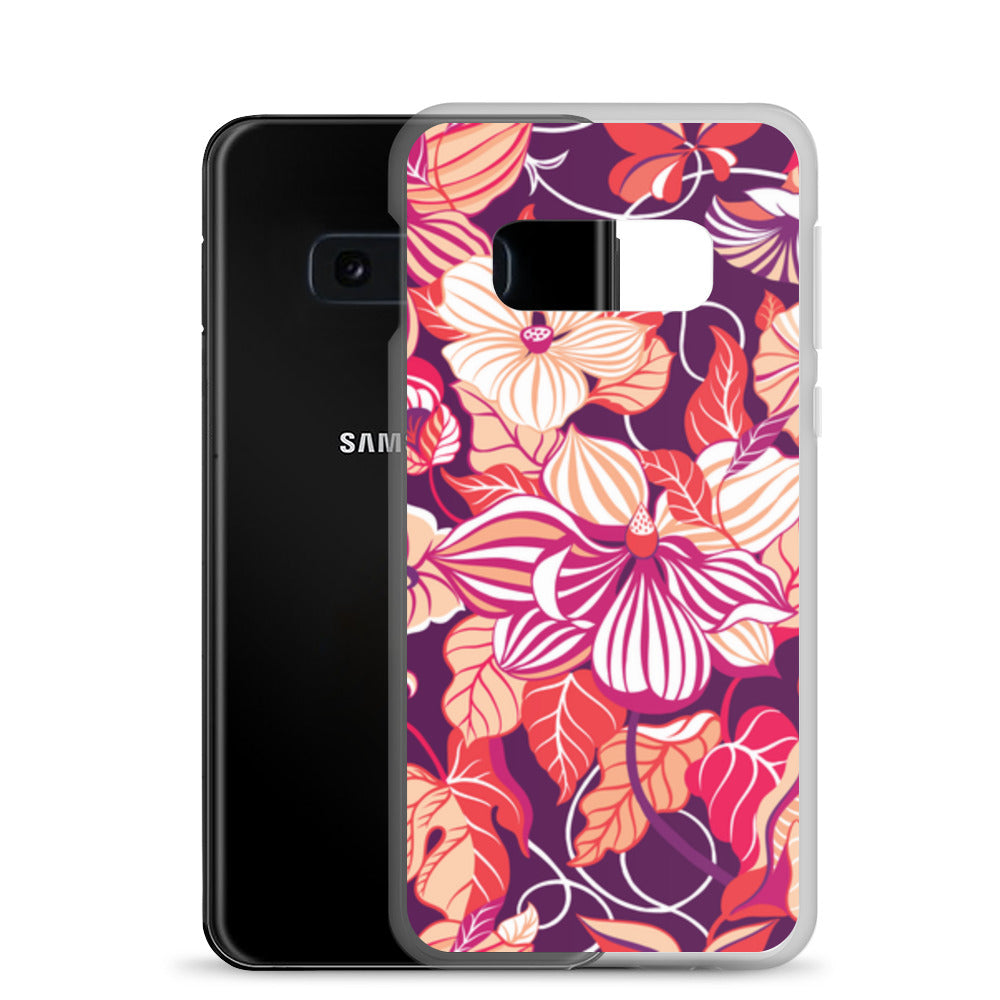 Floral patterned phone case on a Samsung phone