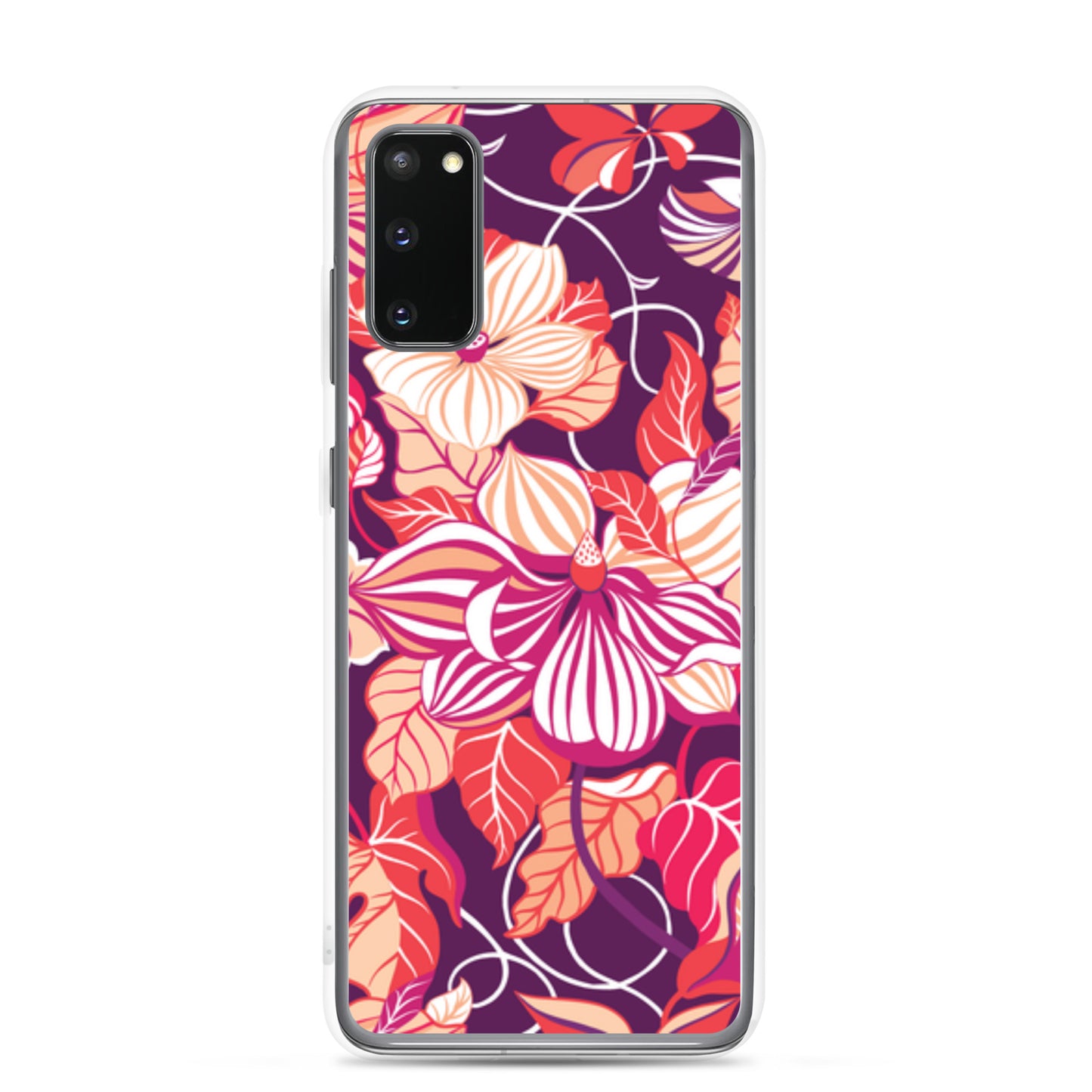 Phone case with a colorful floral design on a white background
