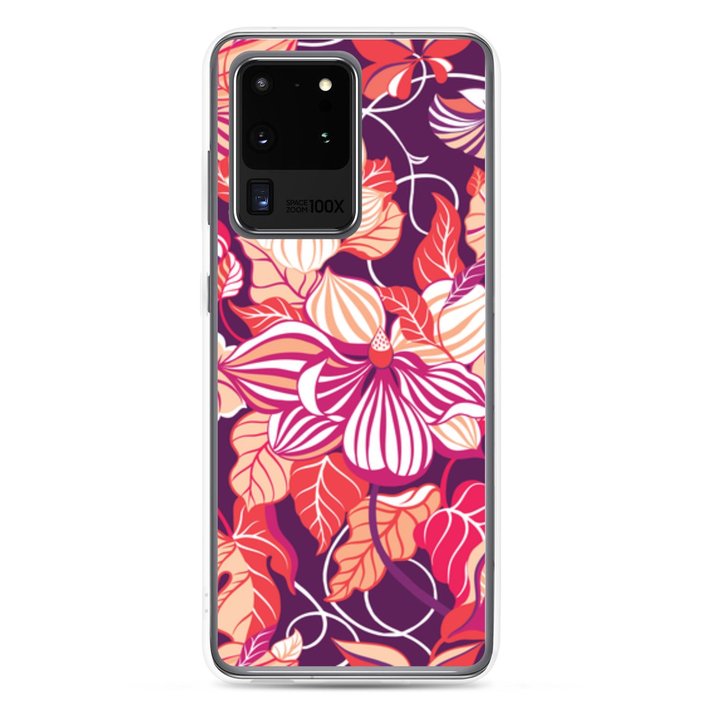 Phone case with colorful floral design on a white background