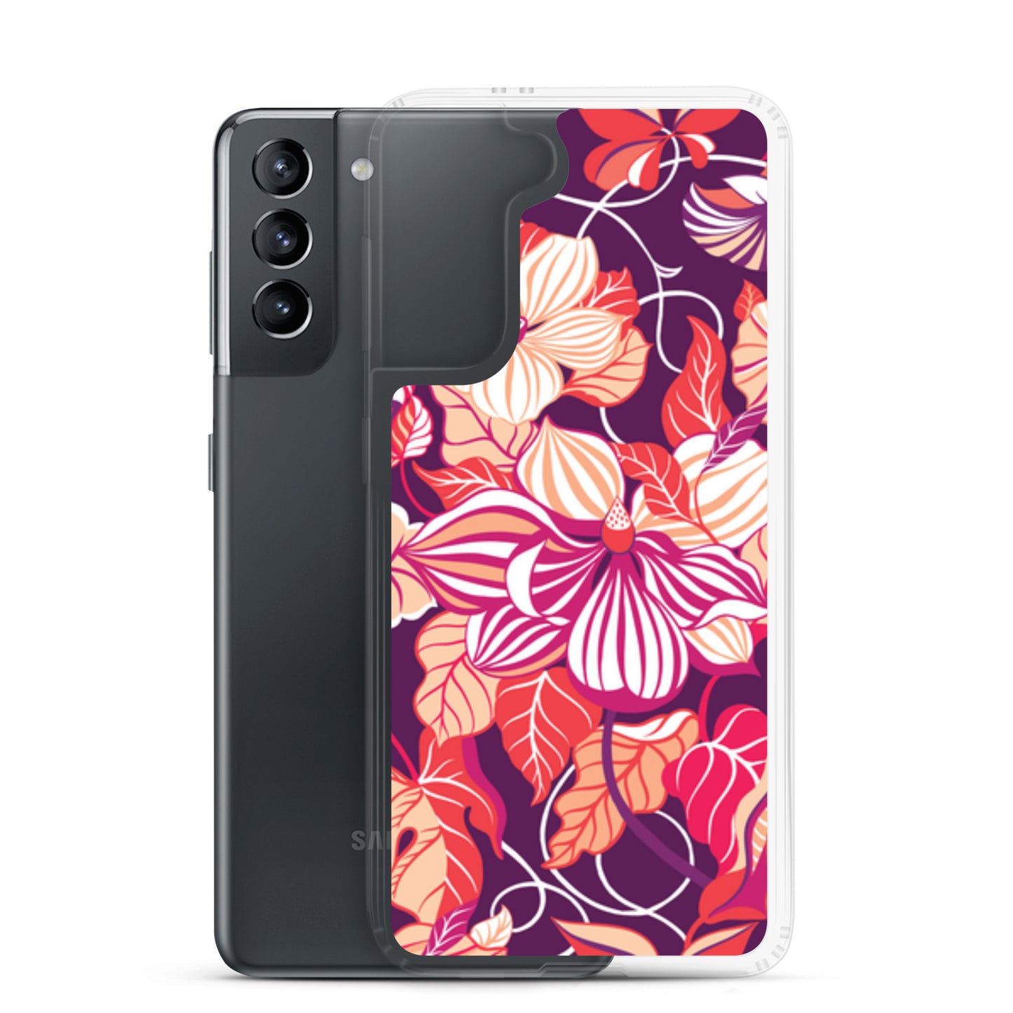 Phone case with colorful floral design on a white background