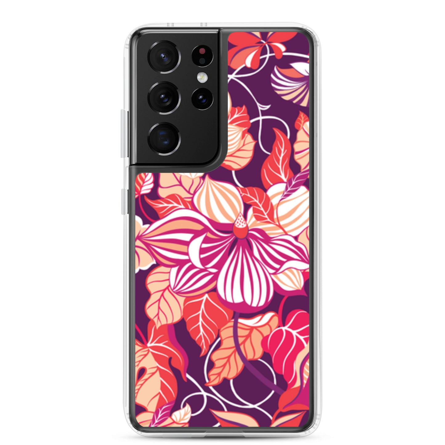 Phone case with a colorful floral design on a white background