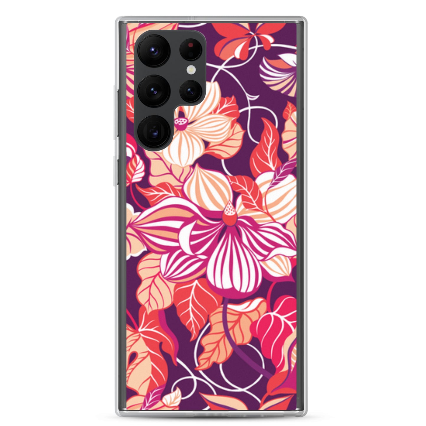 Phone case with colorful floral design on a white background