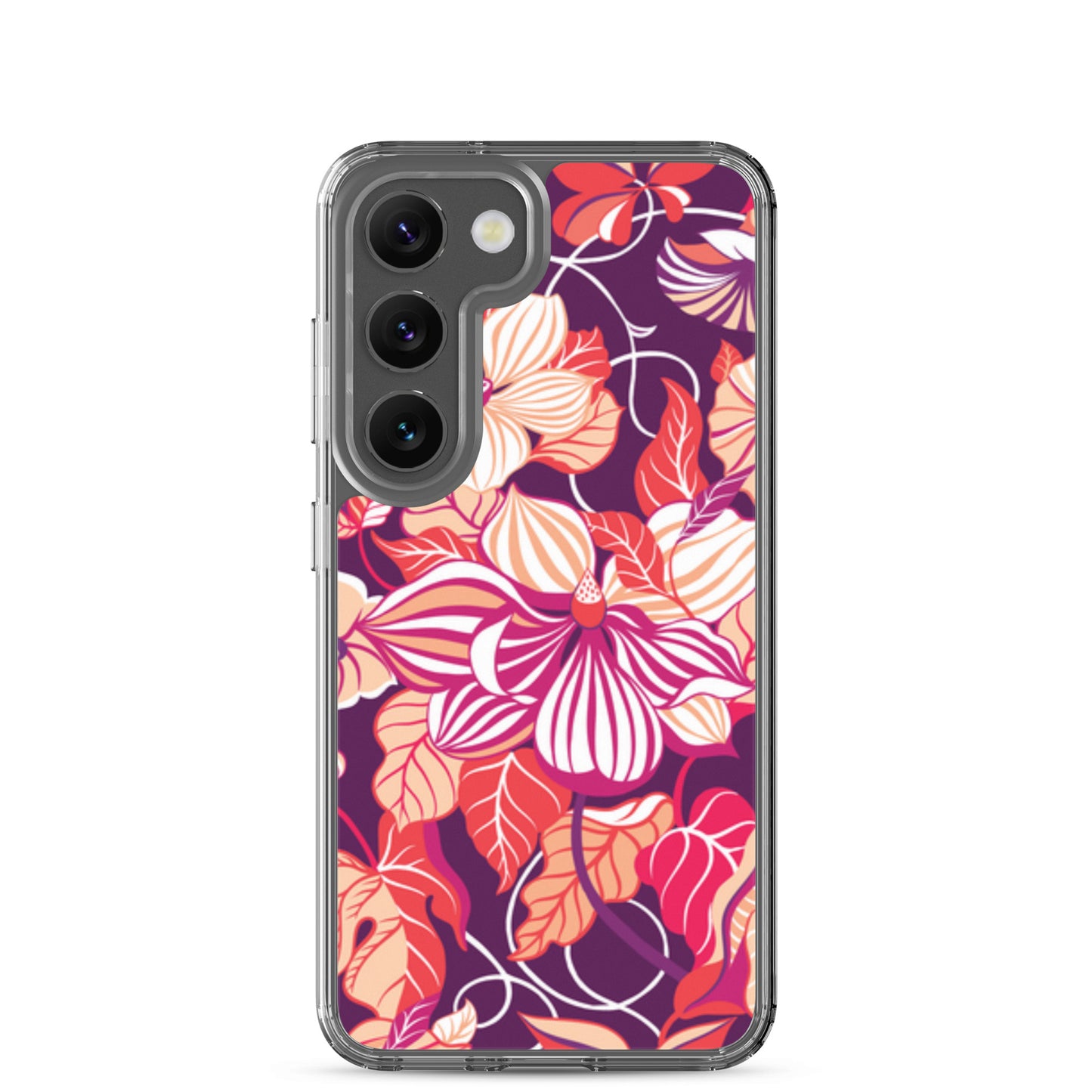 Phone case with a colorful floral design on a white background