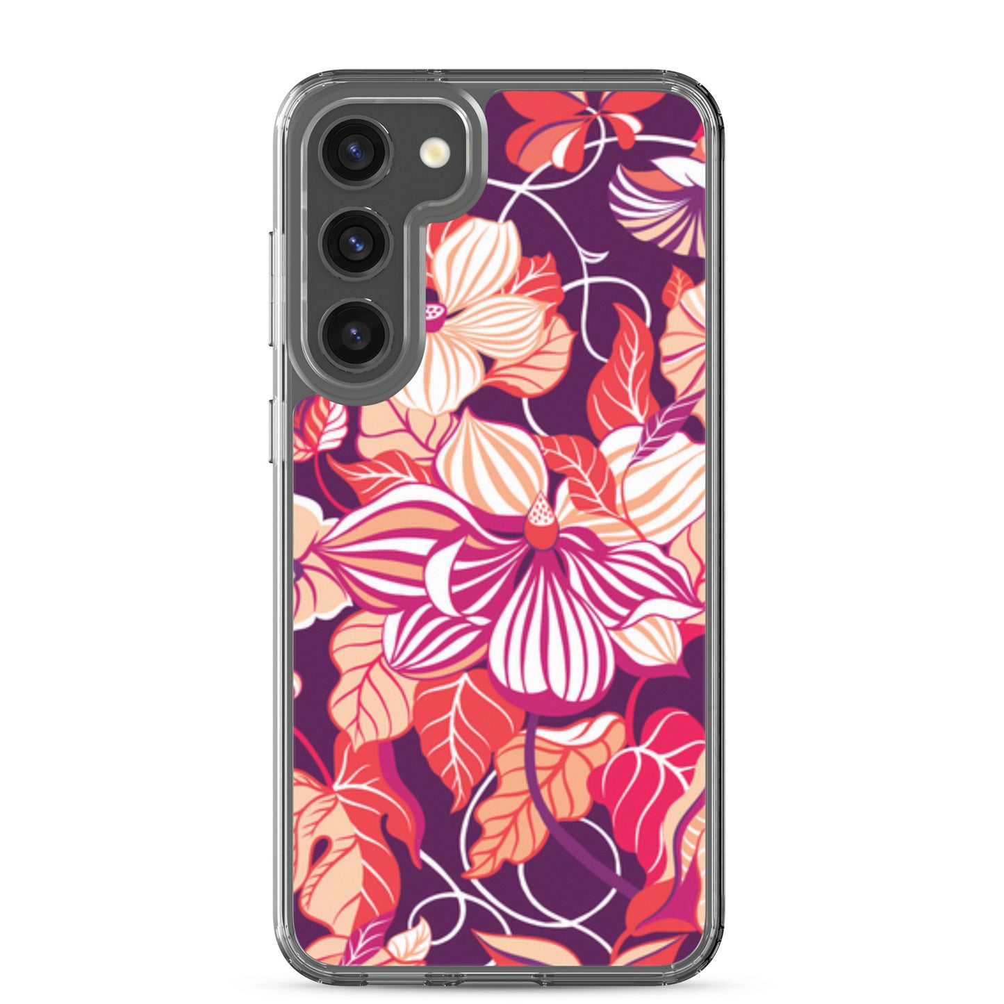 Phone case with colorful floral design on a white background
