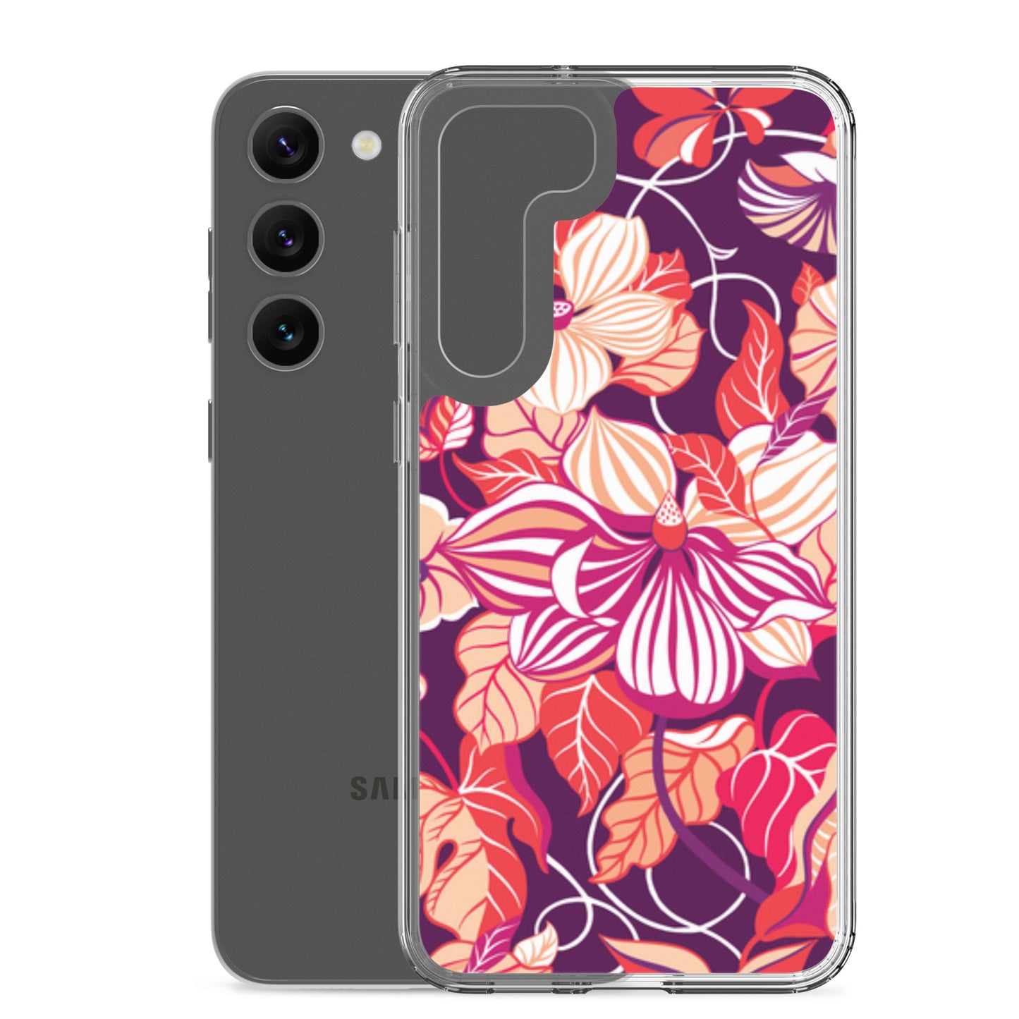 Phone case with colorful floral design on a white background