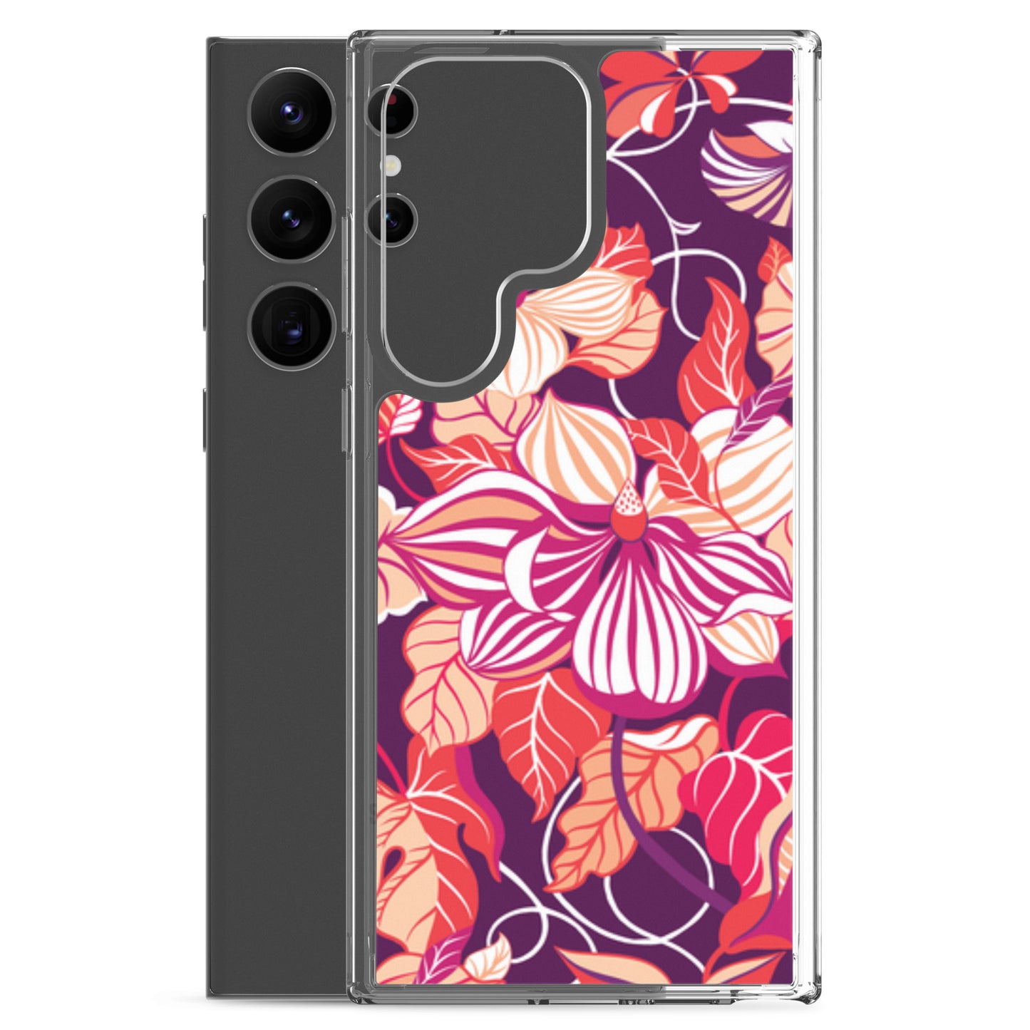 Phone case with colorful floral design on a white background