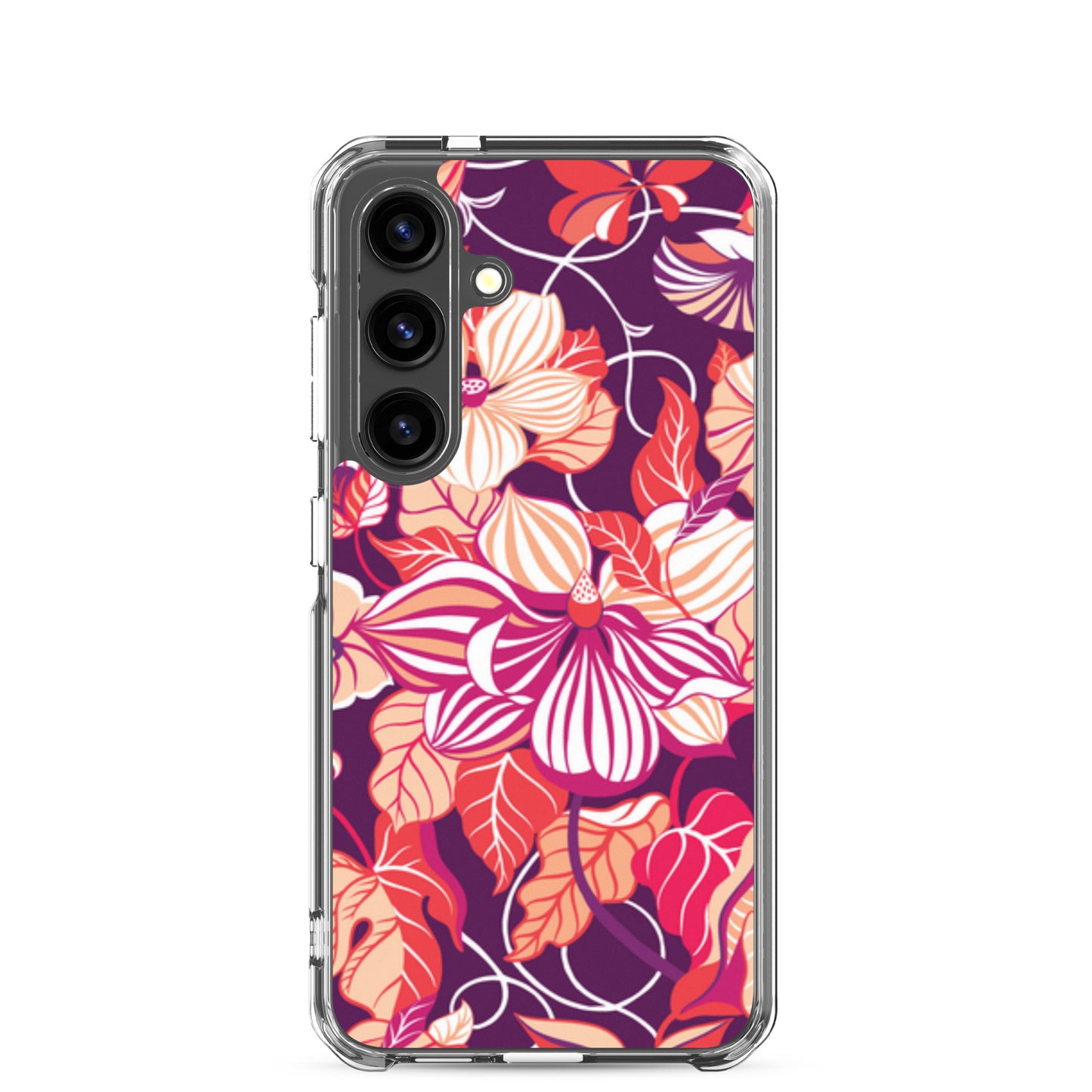 Phone case with a colorful floral design on a white background