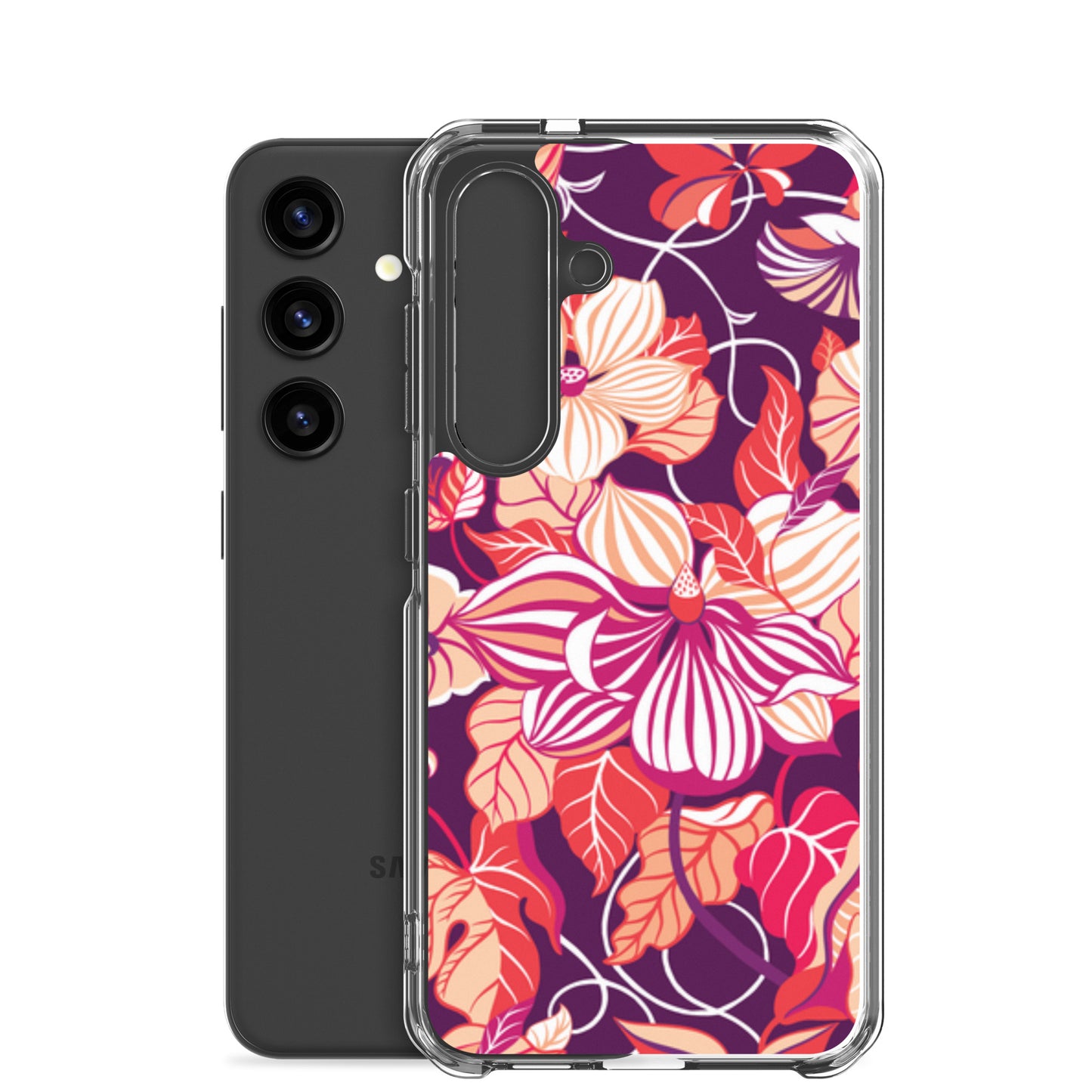 Phone case with colorful floral design on a white background
