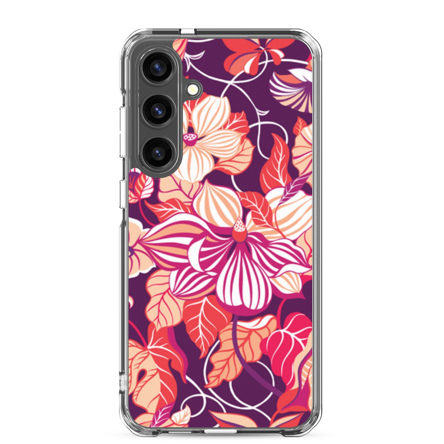 Phone case with colorful floral design on a white background