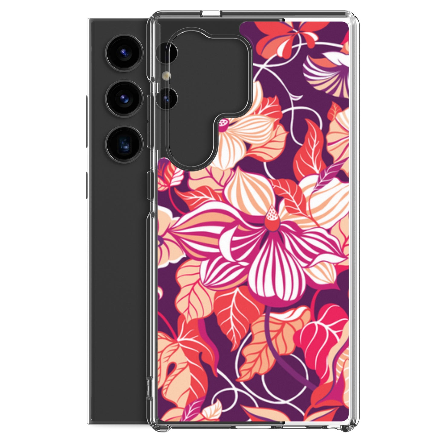 Phone case with colorful floral design on a white background