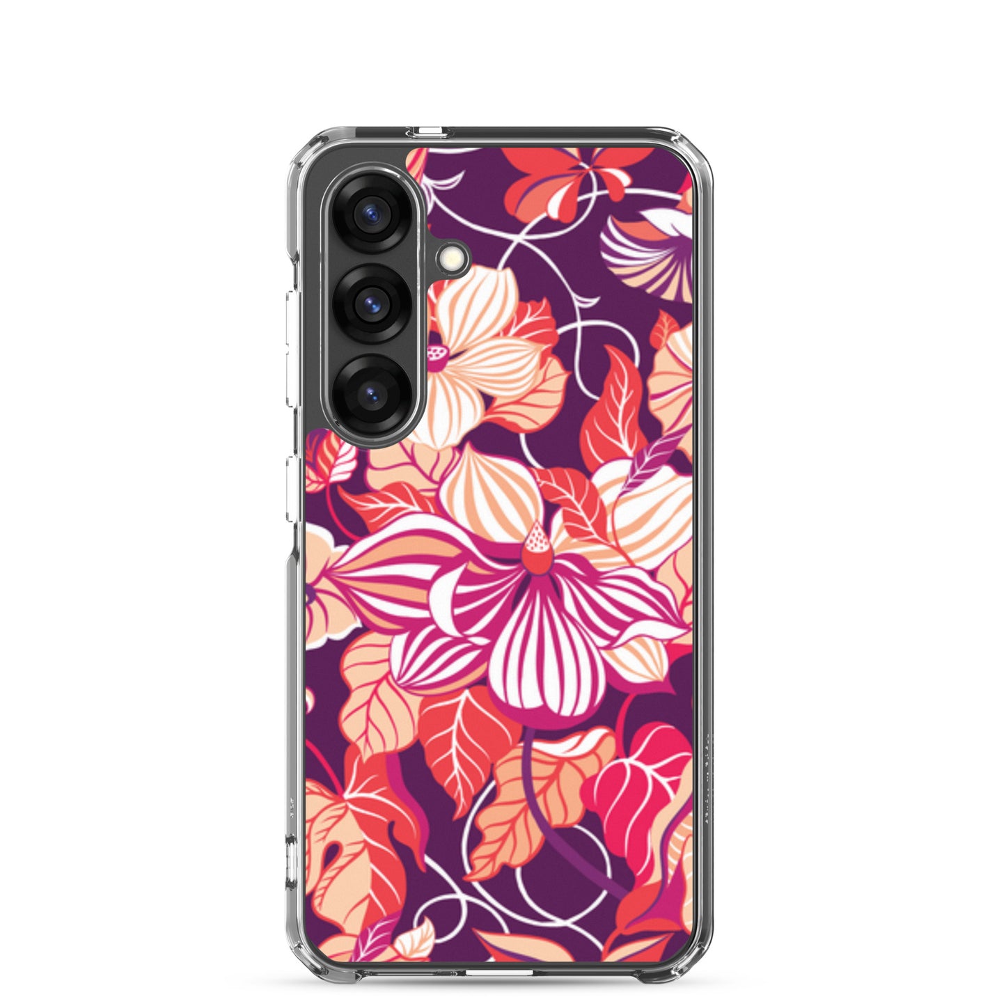 Phone case with colorful floral design on a white background