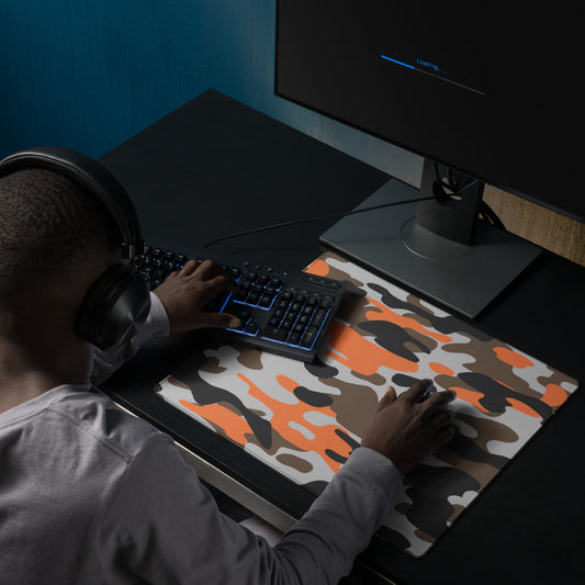 Orange, Black, and Brown gaming mouse pad