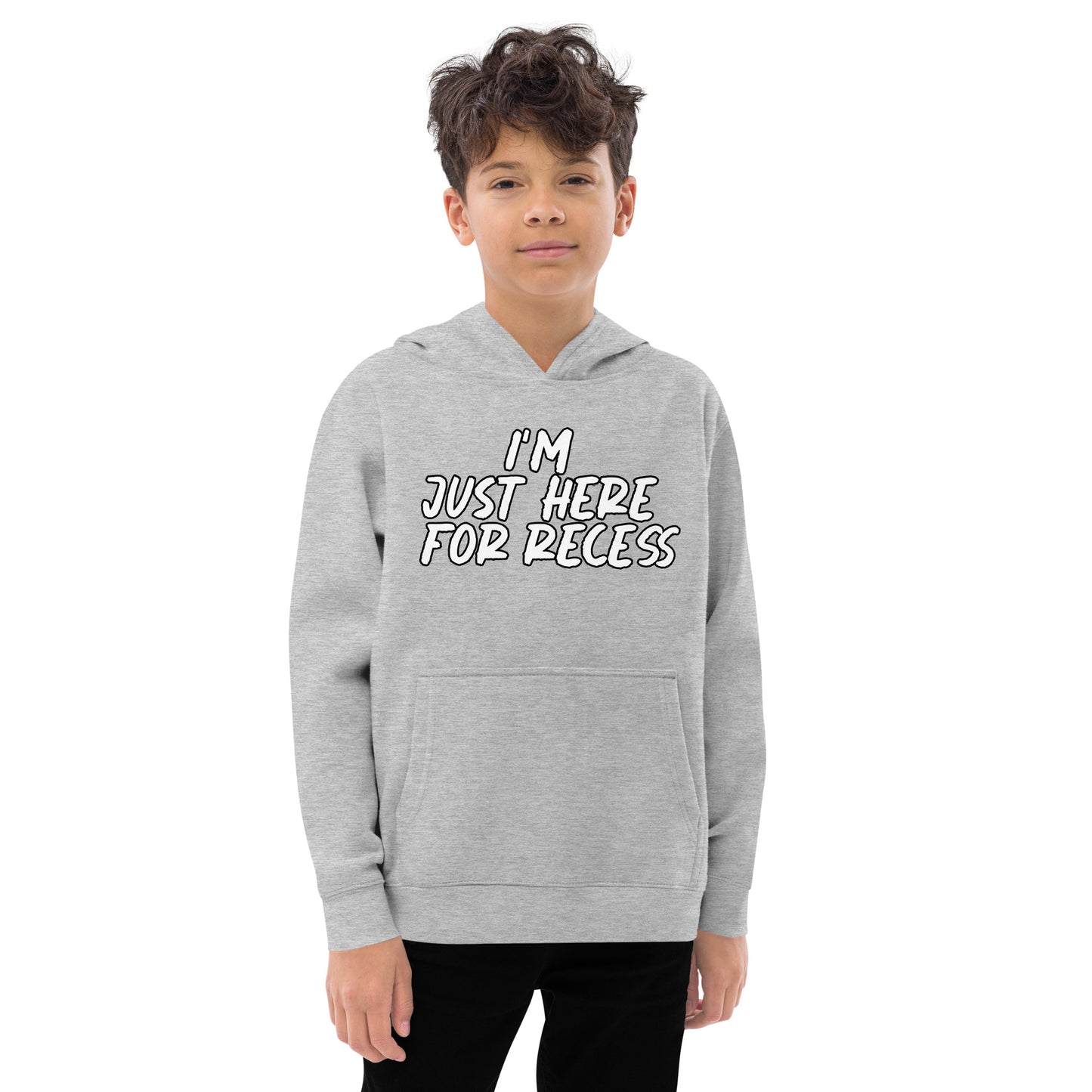 I'm just here for recess, Unisex Kids fleece hoodie