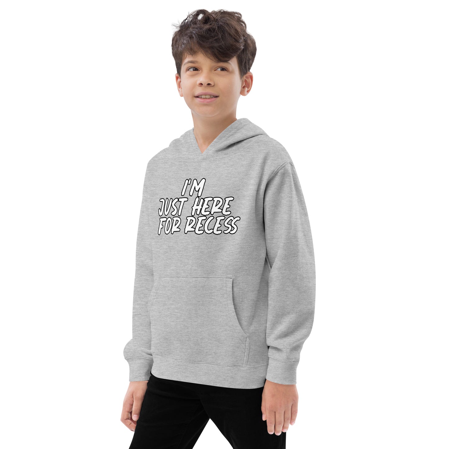 I'm just here for recess, Unisex Kids fleece hoodie