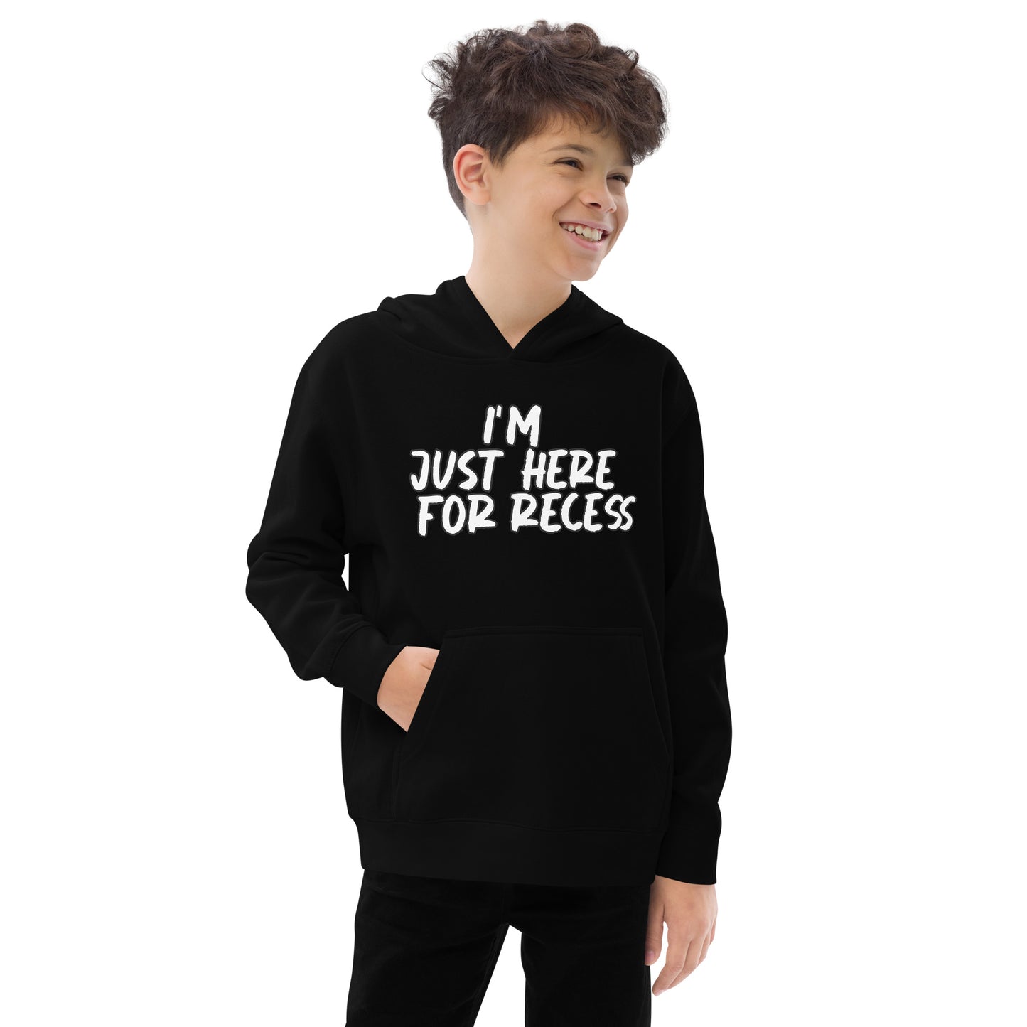 I'm just here for recess, Unisex Kids fleece hoodie