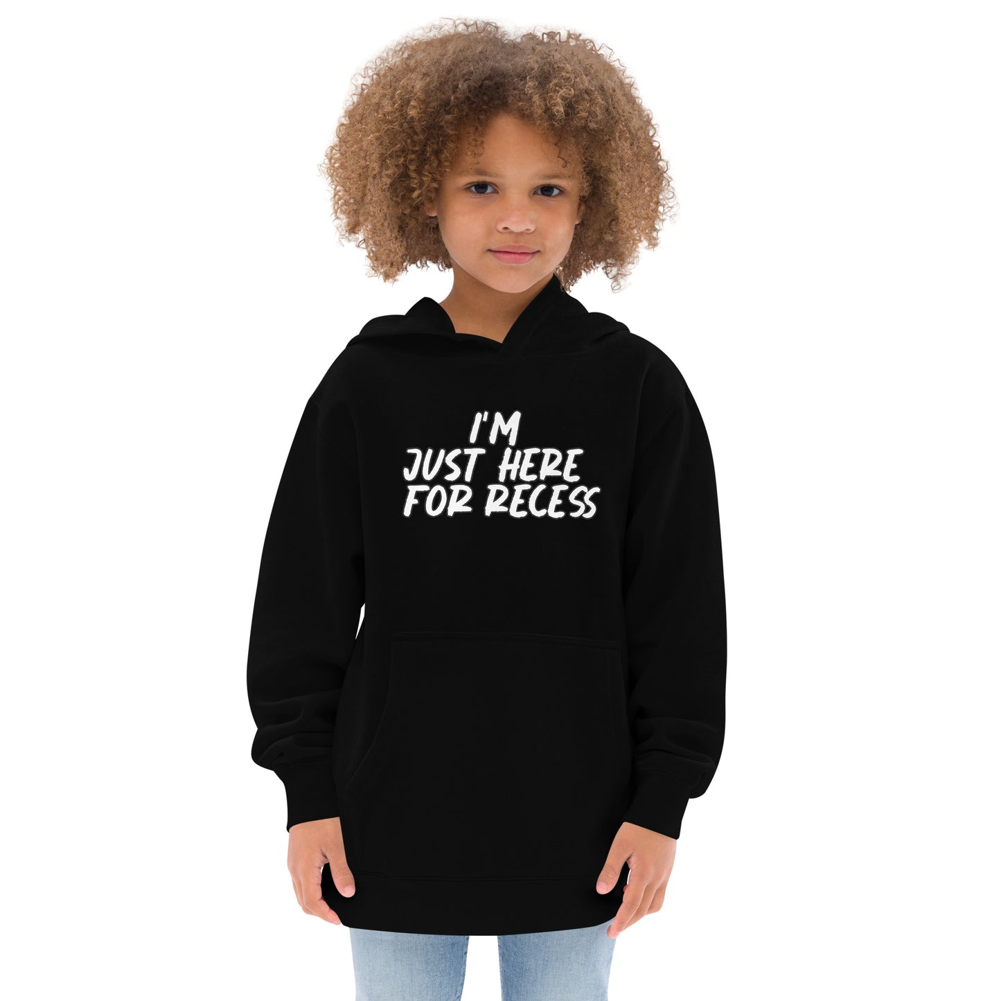 I'm just here for recess, Unisex Kids fleece hoodie