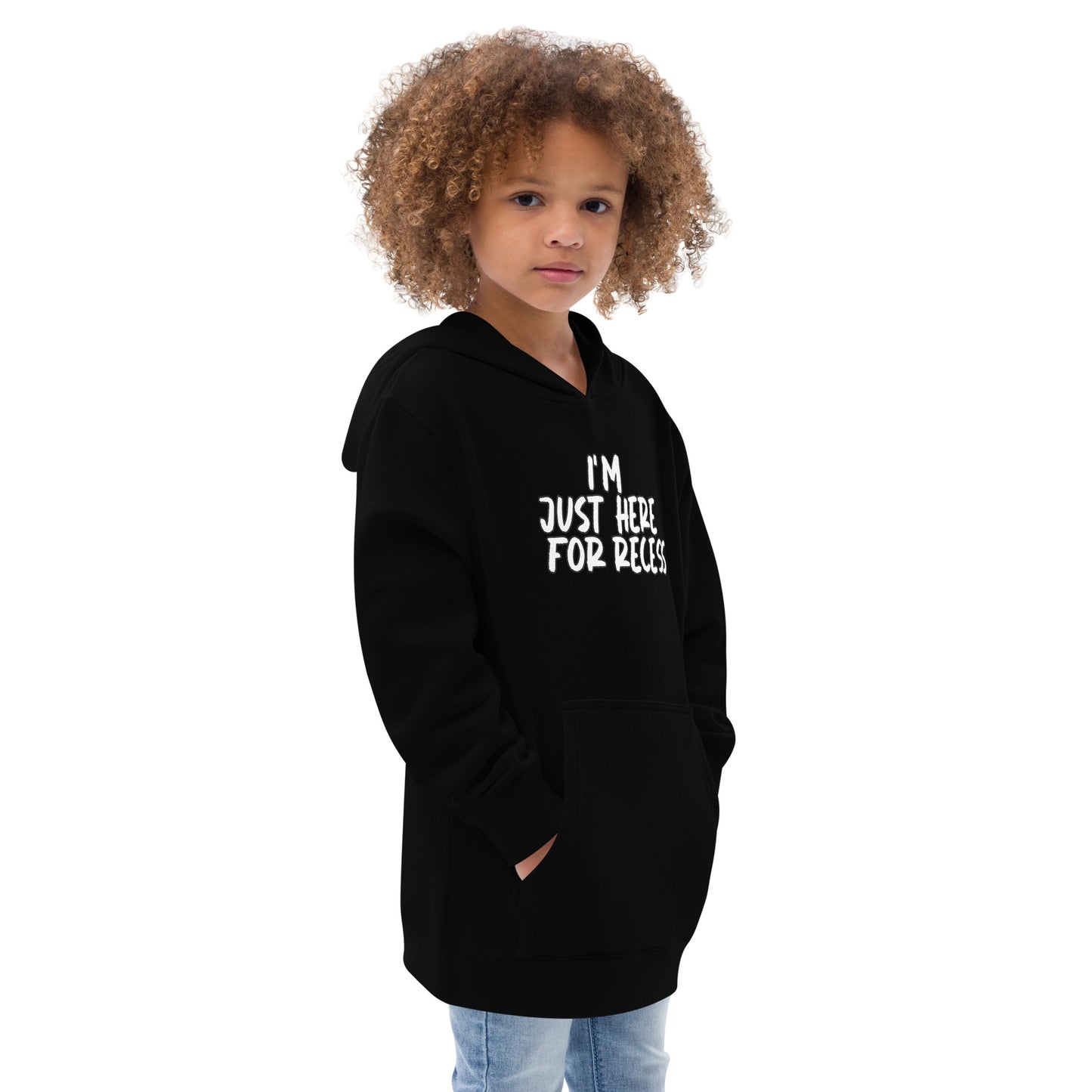I'm just here for recess, Unisex Kids fleece hoodie