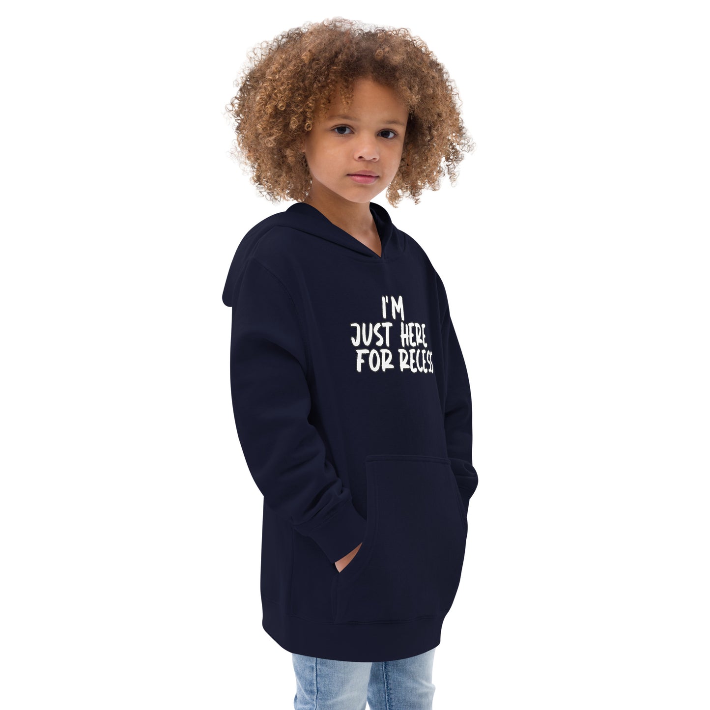 I'm just here for recess, Unisex Kids fleece hoodie