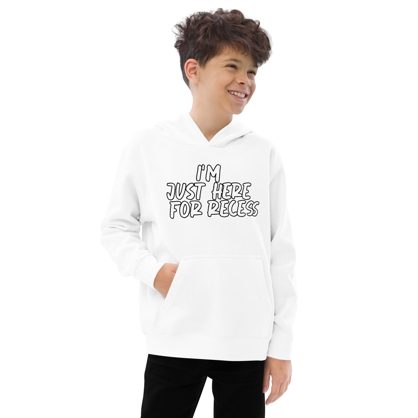 I'm just here for recess, Unisex Kids fleece hoodie