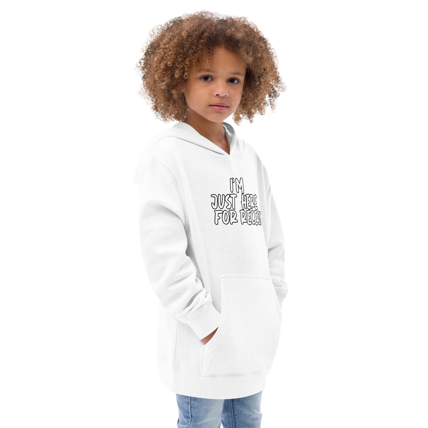 I'm just here for recess, Unisex Kids fleece hoodie