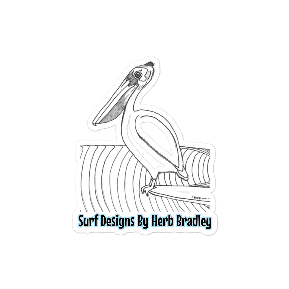 Pelican Hanging Ten Bubble-free stickers