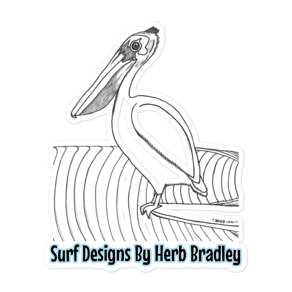Pelican Hanging Ten Bubble-free stickers