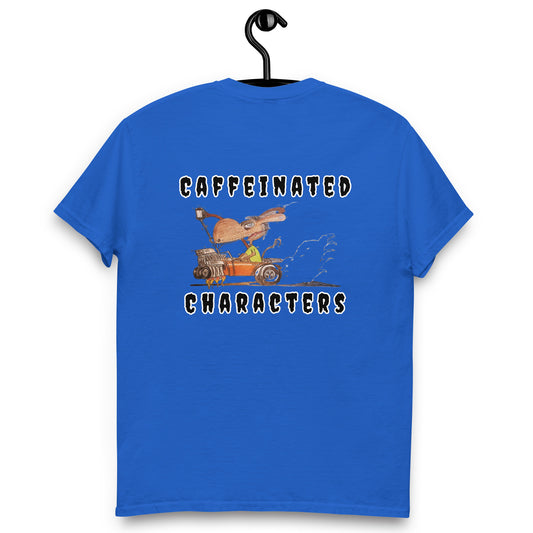 Caffeinated Characters Rat Rod T-Shirt with the print on the back and Logo on the Front