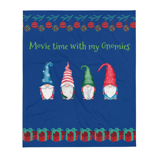 Movie time with my gnomies, throw blanket
