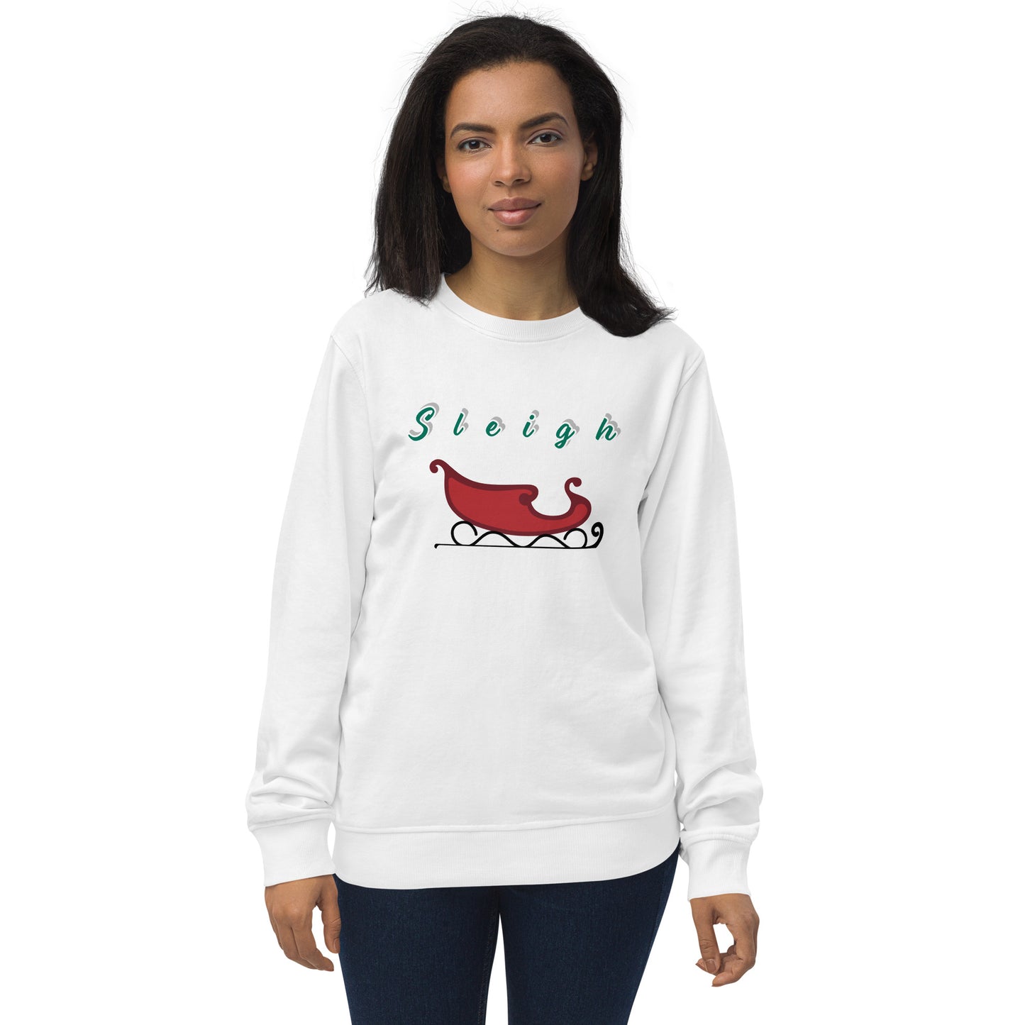 Christmas Sweatshirt, Sleigh Sweater. Santa Sleigh's Unisex organic sweatshirt