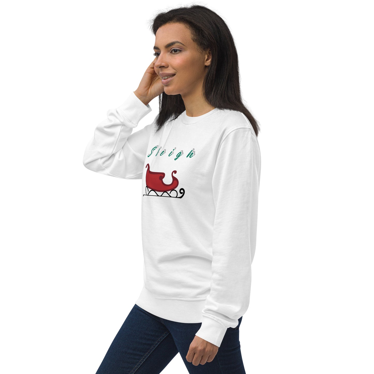 Christmas Sweatshirt, Sleigh Sweater. Santa Sleigh's Unisex organic sweatshirt