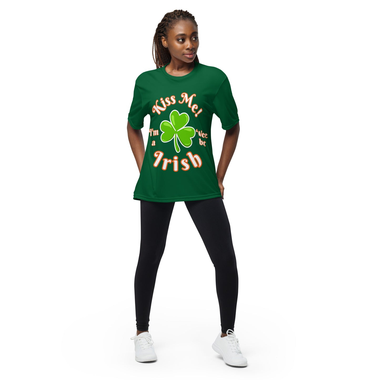 Kiss me! I'm a wee bit Irish, Performance Activewear, Unisex T-shirt