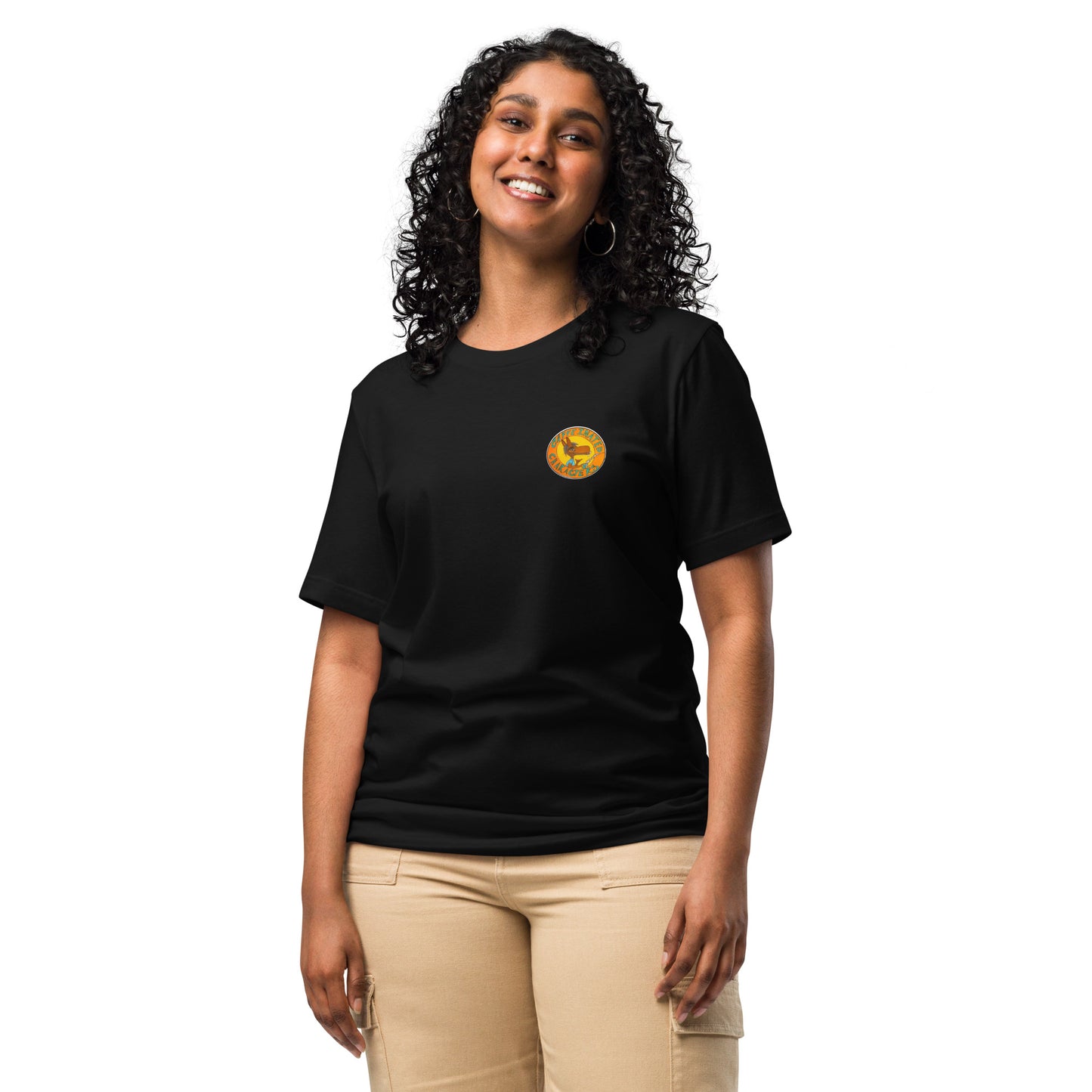 Caffeinated Characters Rat Rod T-Shirt in Black with logo on front pocket