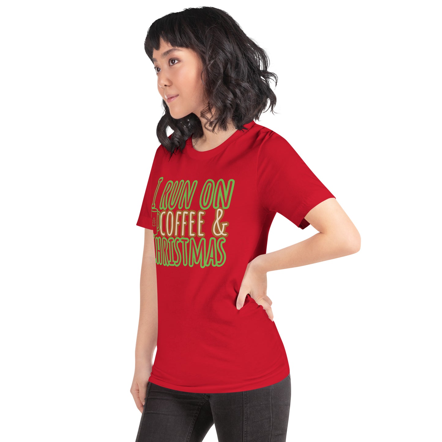 I Run On Coffee & Christmas, Unisex T-shirt