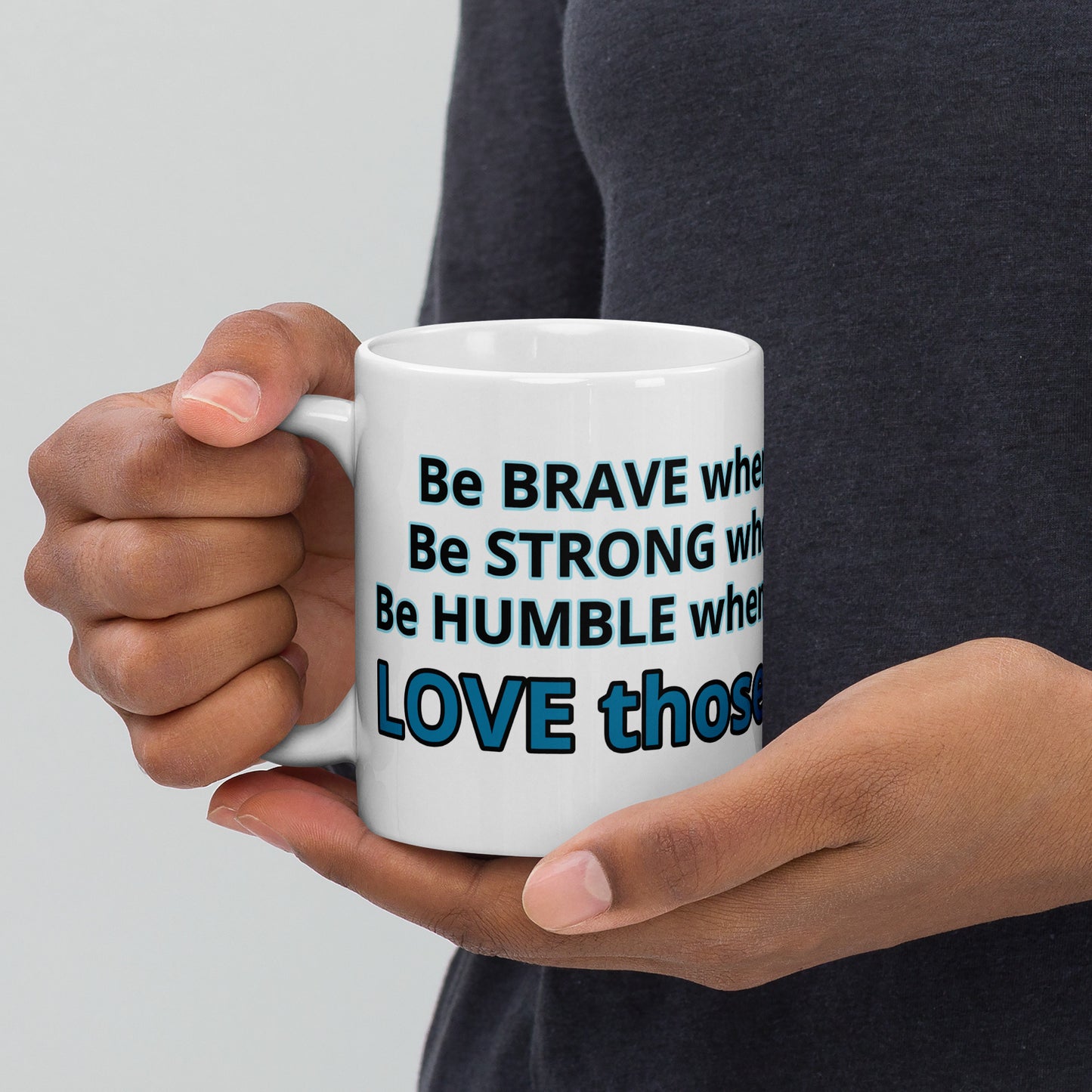 Positive and Inspiring White glossy mug