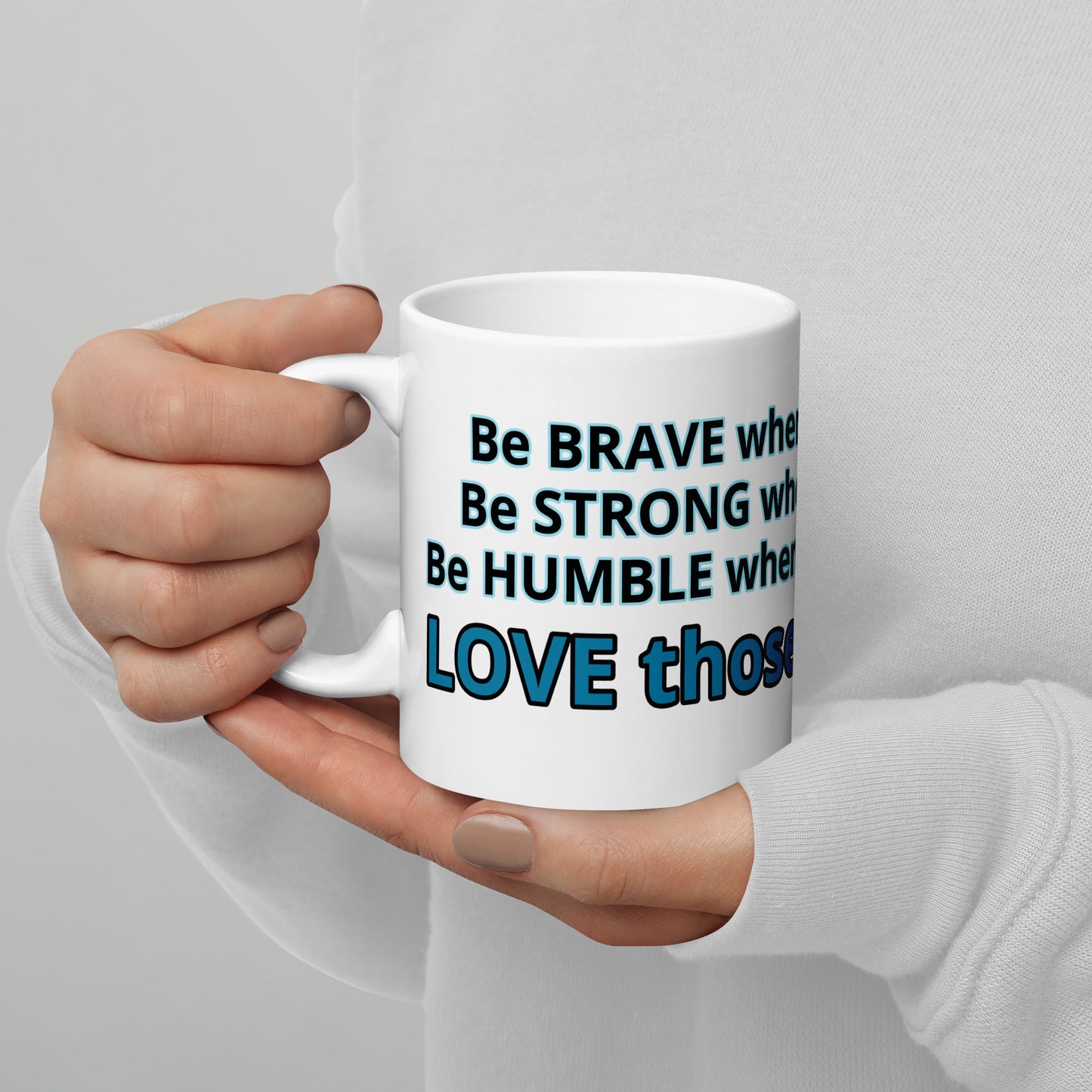 Positive and Inspiring White glossy mug