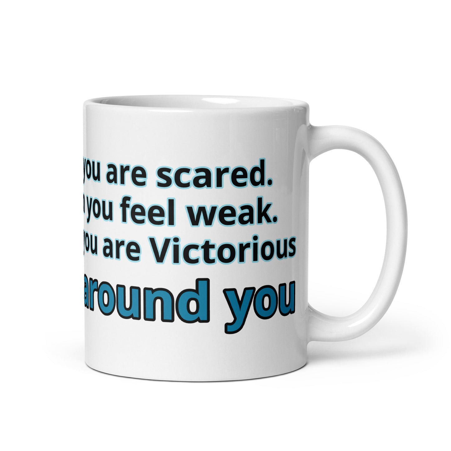 Positive and Inspiring White glossy mug
