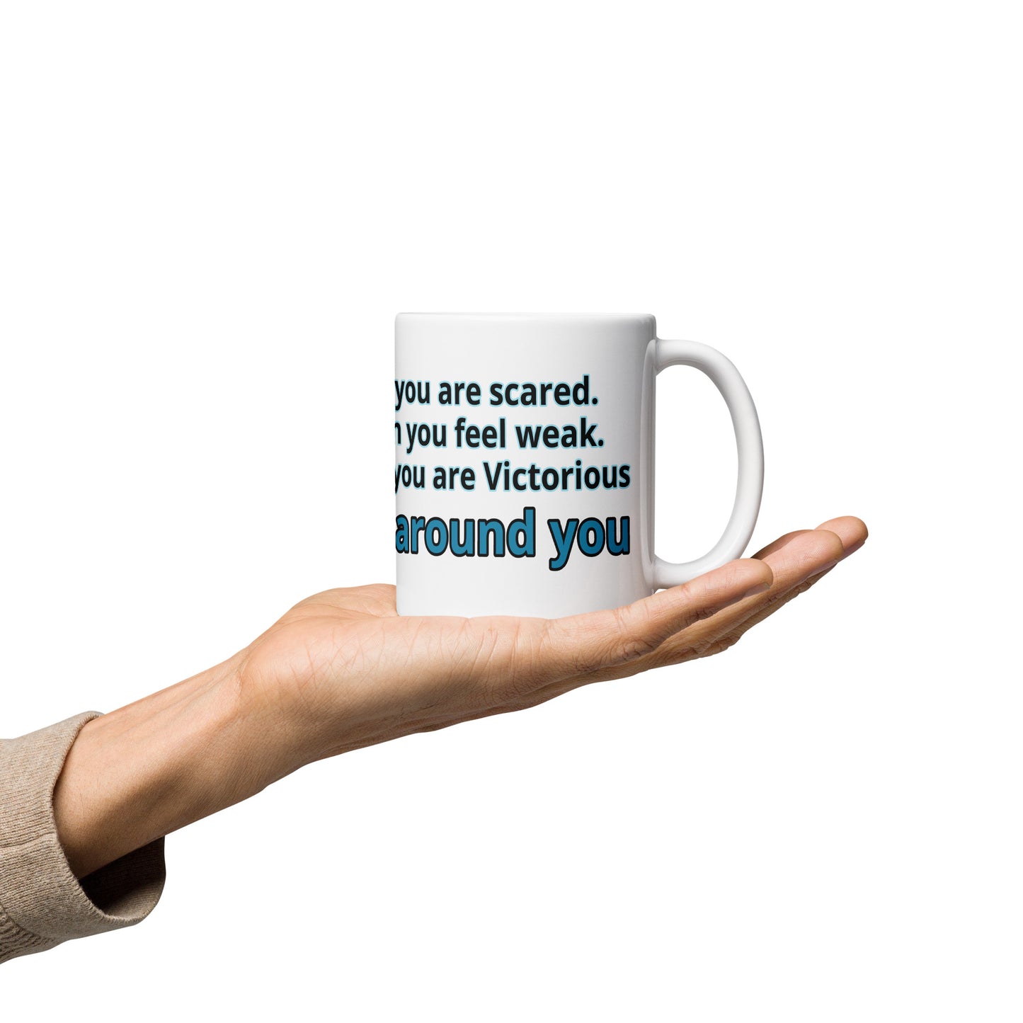 Positive and Inspiring White glossy mug