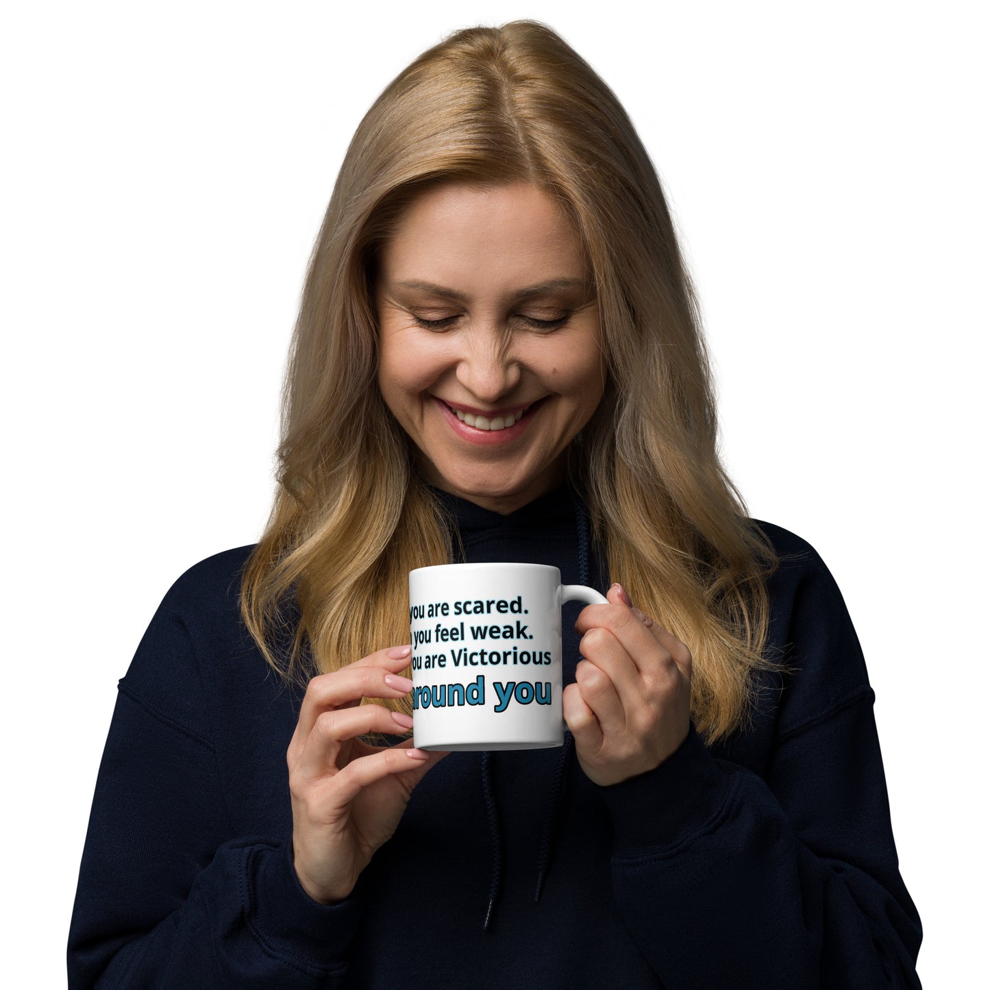 Positive and Inspiring White glossy mug