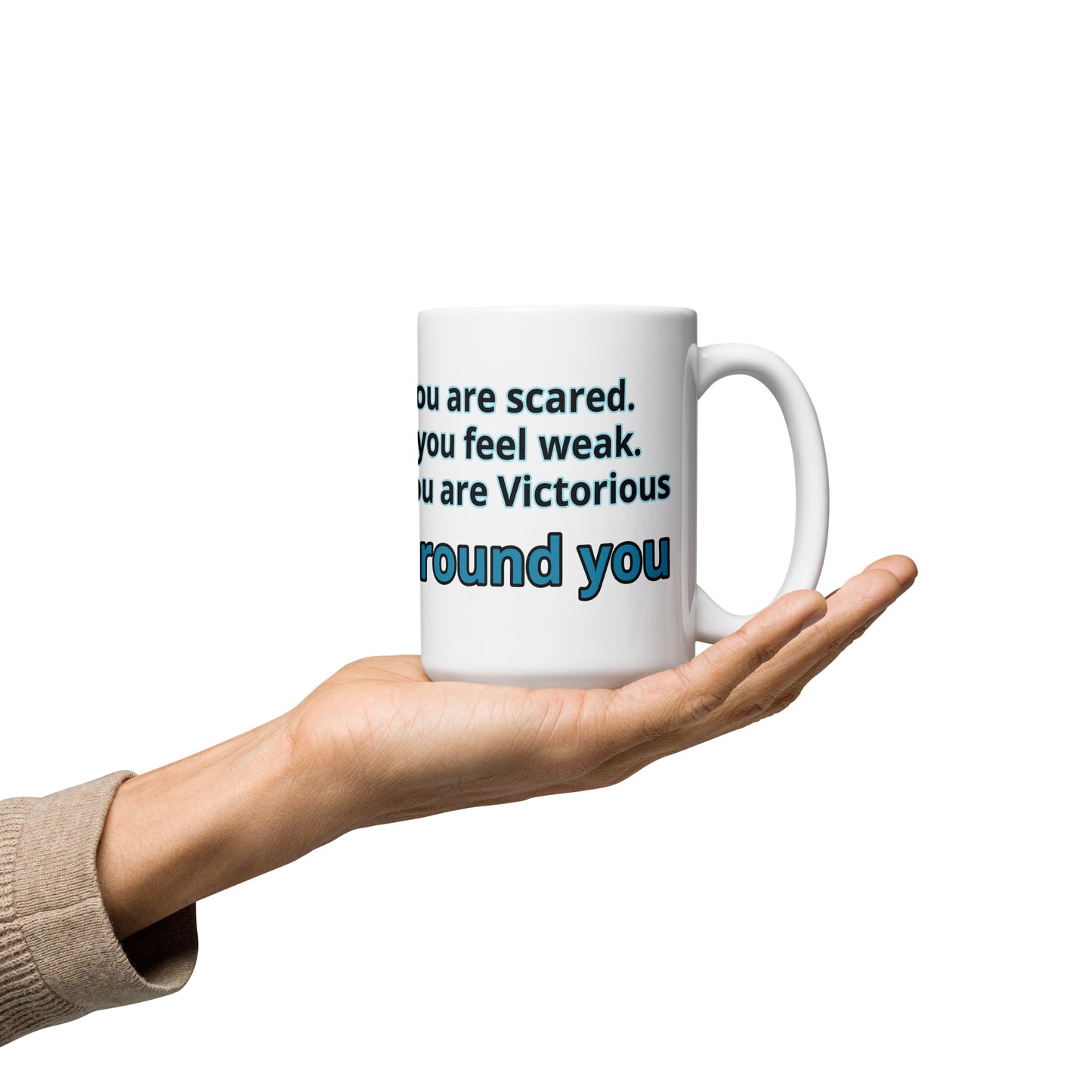 Positive and Inspiring White glossy mug