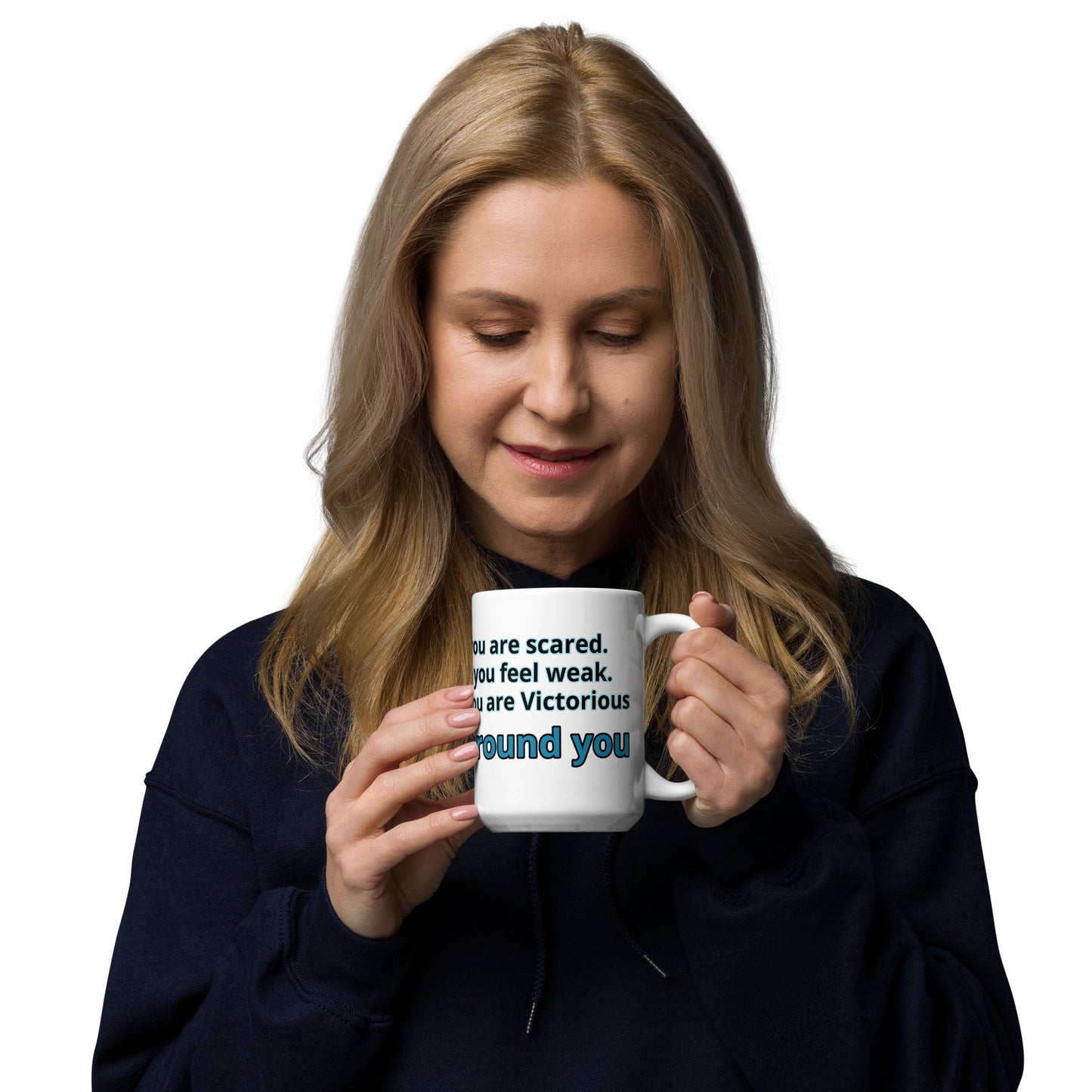 Positive and Inspiring White glossy mug