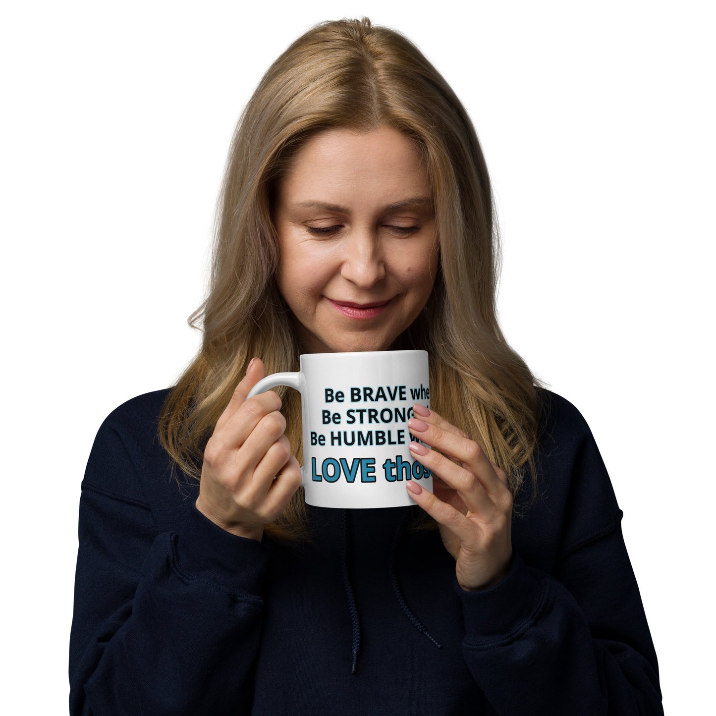 Positive and Inspiring White glossy mug