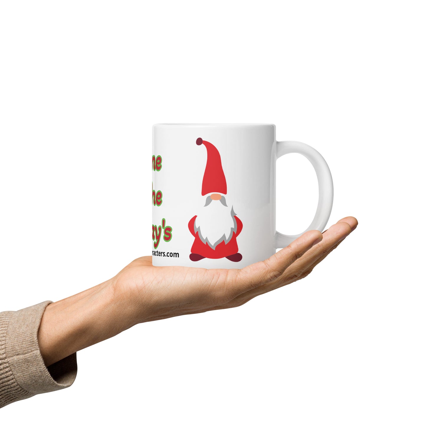 Gnome for the Holiday's mug available in 3 sizes- 11, 15, and 20 oz
